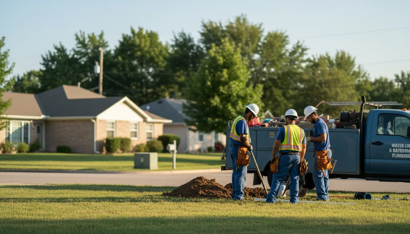 Residential water line and bathroom plumbing service in Geary, OK